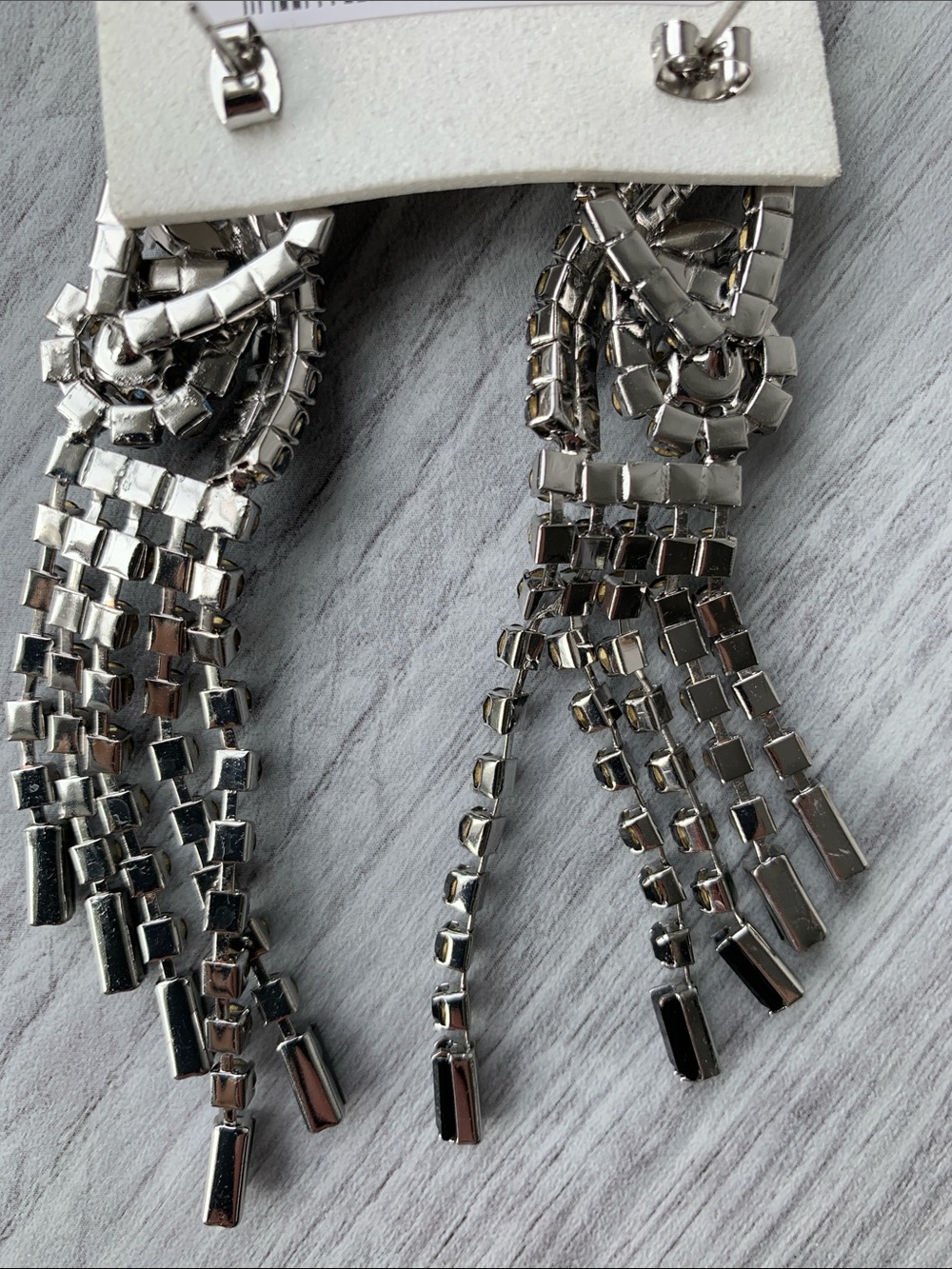 Free People Black Cascade Crystal Fringe Earrings - Picture 6 of 6